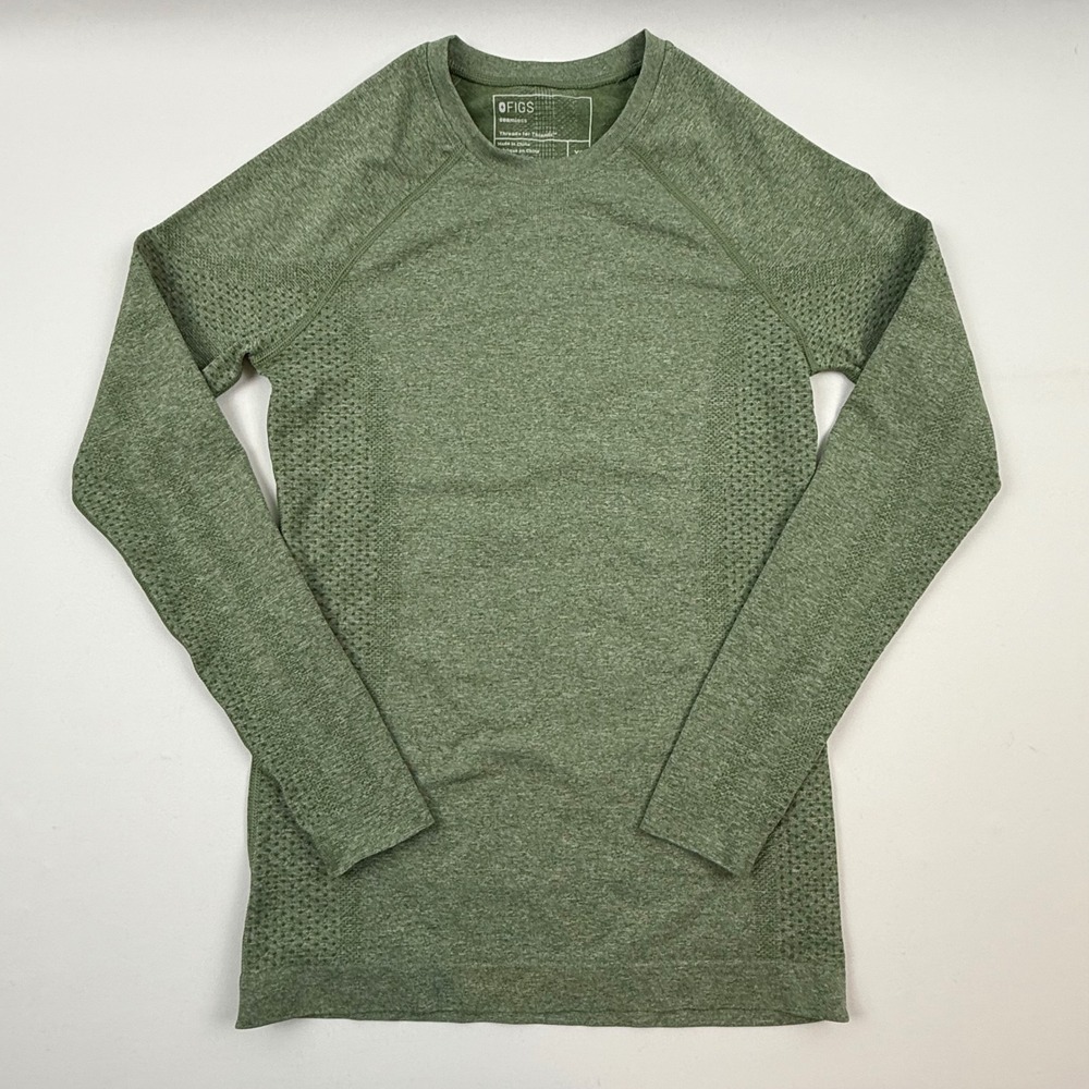 Figs W22KW1010 Seamless Long Sleeve Underscrub Top Olive Green XS